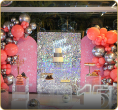 Espaço para datas comemorativas com decoração personalizada, ideal para aniversários, festas de 15 anos, bodas e celebrações especiais em ambiente elegante.